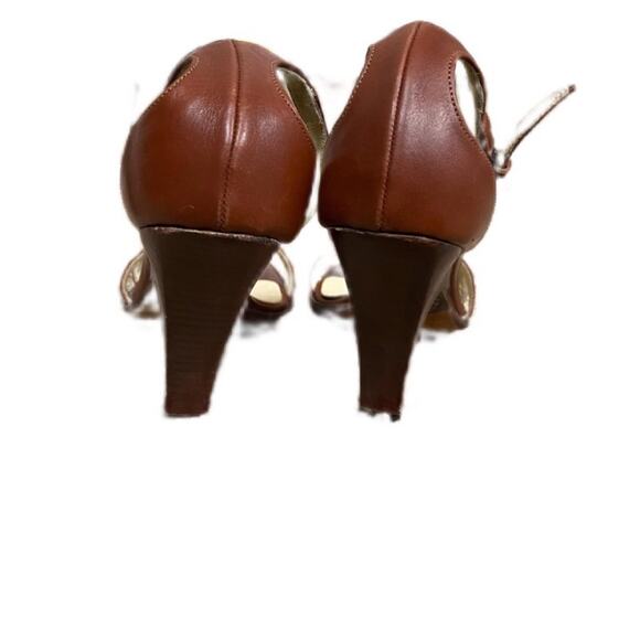 Charles David Brown Leather Open Toe Heels – Made in Italy – Size 36.5 / US 6 - Picture 6 of 11
